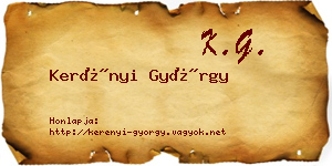Kerényi György névjegykártya