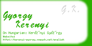 gyorgy kerenyi business card